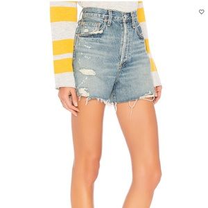 AGOLDE Dee Riccochet High Waisted Denim Shorts - Size 29